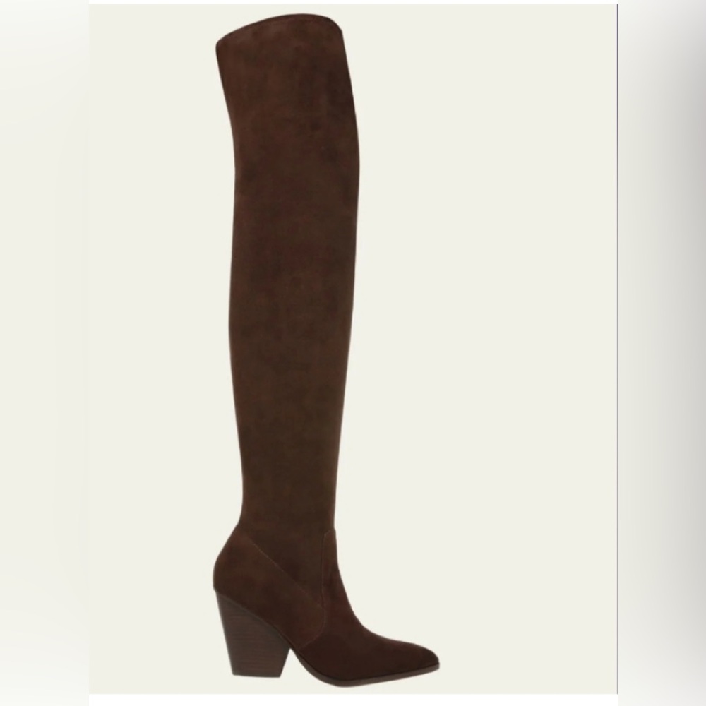Veronica Beard Lalita Cacao Brown Suede OTK Boots 8.5